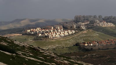 A picture taken from the E1 corridor, a super-sensitive area of the occupied West Bank, shows Israeli settlement in 2020. AFP
