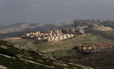 A picture taken from the E1 corridor, a highly sensitive area of the occupied West Bank, shows Israeli settlement of Maale Adumin in the background on February 25, 2020. Netanyahu pledged to build 3,500 new settler homes in E1, just a week before a tight general election. Ahmad Gharabli / AFP