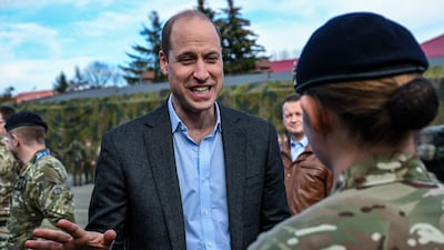 Britain's Prince William during a meeting with Polish and British soldiers on the grounds of the 3rd Subcarpathian Territorial Defense Brigade in Rzeszow, southeast Poland, 22 March 2023. EPA / Darek Delmanowicz POLAND OUT