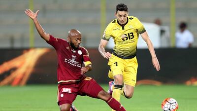 Al Wahda and Al Wasl in action during an Arabian League Gulf match in Dubai. Ashraf Umra / Al Ittihad