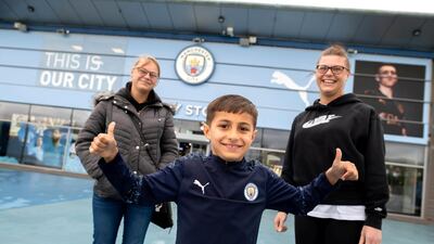 City fans Zoe Holroyd, Kiyan Iqbal and Natalie Holroyd. Darren Robinson Photography