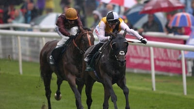 George Baker riding Quest For More win The Weatherbys Hamilton Lonsdale Cup. Alan Crowhurst / Getty Images