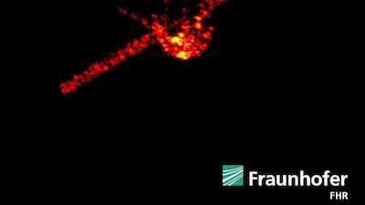 A radar image of Tiangong-1 taken above the Earth's surface. EPA / Fraunhofer FHR
