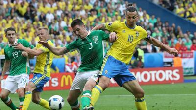 Zlatan Ibrahimovic may not have fully lived up to his self-titled "legend" tag, but he still made a crucial contribution to Sweden's draw with Ireland. Kenzo Tribouillard / AFP