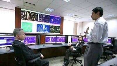 An oil refinery simulator, above, one of several facilities located at the Centre for Excellence in Applied Research and Training. Nicole Hill / The National