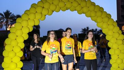 The finish line at the Darkness into Light walk at Emirates Palace.