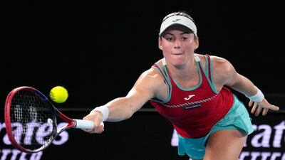 Tamara Zidansek plays a forehand return. AP