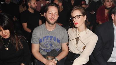 Derek Blasberg and Liz Goldwyn are seen on the Gucci front row during Milan Fashion Week on February 19, 2020. Getty Images