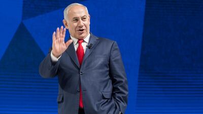 Benjamin Netanyahu, Prime Minister of Israel, said Middle East nations had come together to confront Iranian ambitions (Laurent Gillieron/Keystone via AP)