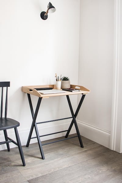 Instead of a bulky desk, invest in a foldable table to set up a workstation in any part of your home Courtesy Garden Trading