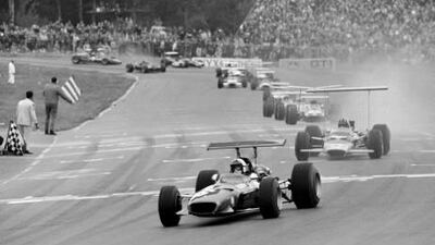 Innovations, such as the high spoiler seen here on the Lotus 49B in second place at the US Grand Prix in 1968, are often severely hampered by draconian Formula One rules. Phipps / Sutton Images