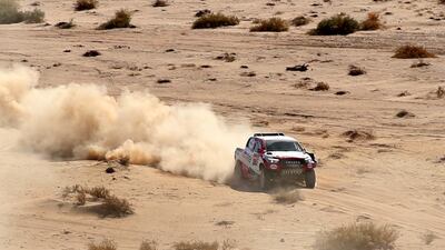 Fernando Alonso in action during Stage 2. EPA