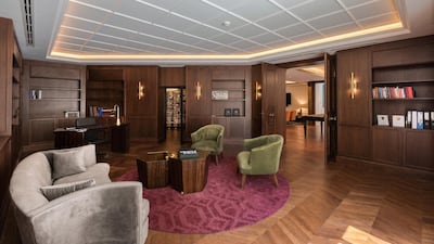 The library is located in the basement. Courtesy Luxhabitat Sotheby's International Realty