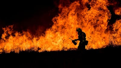 CalFire works in Ventura County as efforts continue against the Thomas Fire in Ojai, California, USA. John Cetrino / EPA