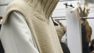 Look 1: A look with a voluminous neck by Jil Sander at Pitti Uomo 2020. Photo: Astra Marina Cabras