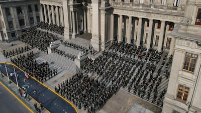 A protest march in Lima, Peru. AP