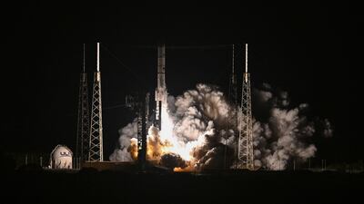 The Vulcan Centaur lifts off from Cape Canaveral, Florida, carrying the ashes of several people associated with the original Star Trek series, including creator Gene Roddenberry. AFP