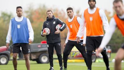 With manager Tim Sherwood, centre, on the sideline, Aston Villa have earned only one point in their past eight matches. Neville Williams / AFP