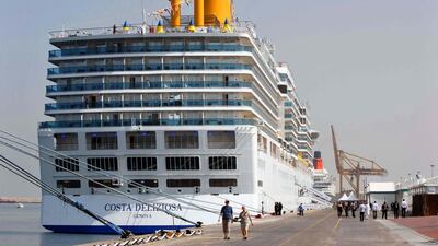 Dubai’s Mina Rashid Cruise Terminal, above, is expected to handle seven cruise vessels simultaneously. Stephen Lock / The National