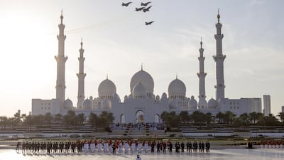 Fighter jets fly over Wahat Al Karama. Silvia Razgova / Crown Prince Court - Abu Dhabi