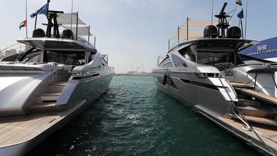 Different types of schooners, skiffs and yachts, as well as marine equipment and experts, have been brought to Dubai Harbour for the event.