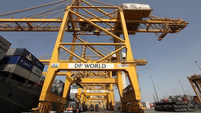 Gantries at the Terminal 1 in Jebel Ali port in Dubai. The company’s dividend is being increased by 2 per cent to 23.5 fils per share. Pawan Singh / The National