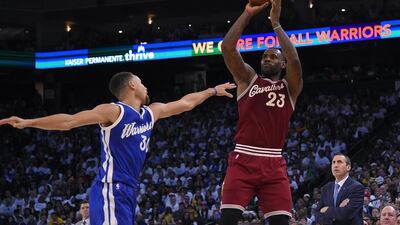 Stehen Curry, left, up against LeBron James. Thearon W. Henderson / Getty Images