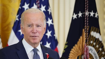 US President Joe Biden speaks during a World Aids Day commemoration event in the East Room of the White House. AFP