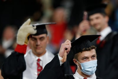 Graduates turn their tassels at the University of Georgia, Athens, US on October 16. AP