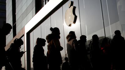 An Apple store in Beijing, China. The company posted surprisingly strong third-quarter results. Thomas Peter / Reuters
