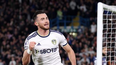 Jack Harrison celebrates after scoring. Getty