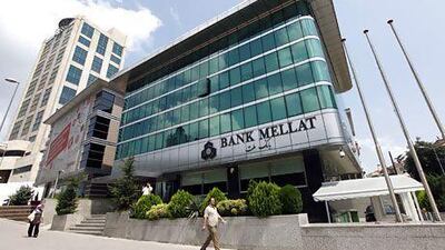 Bank Mellat has 1,800 branches in Iran, in addition to branches in Turkey, South Korea and London. Above, a bank branch in Istanbul. Murad Sezer / Reuters