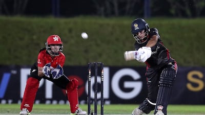 Esha Oza of UAE scored 53 runs from 51 balls against Hong Kong.
