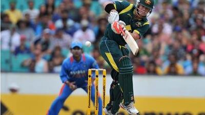 Australia's David Warner his 68 runs off 66 balls against Sri Lanka.