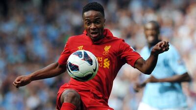 Liverpool's English midfielder Raheem Sterling controls the ball during an English Premier League match against Manchester City. Sterling and Liverpool visit Arsenal on Saturday. AFP PHOTO/PAUL ELLIS