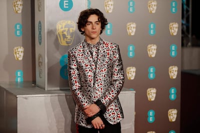 Timothee Chalamet at the 2019 Baftas. AFP