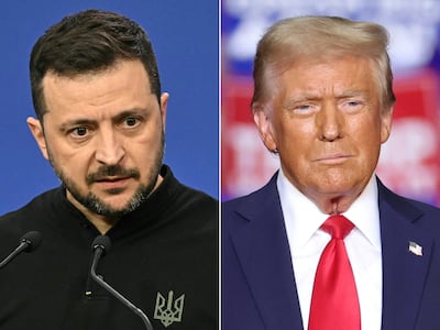 Ukraine's President Volodymyr Zelenskyy and US President Donald Trump. AFP