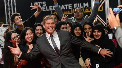 US actor David Hasselhoff arrives for the closing ceremony of the Abu Dhabi Film Festival (ADFF) in Abu Dhabi, AFP