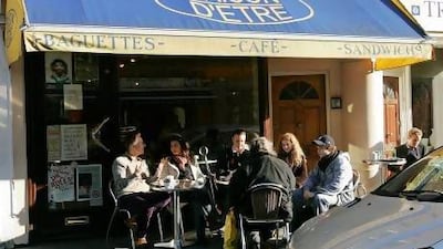 A cafe in London's South Kensington neighbourhood caters to some of the city's estimated 400,000 French expatriates. Jon Enoch / AFP