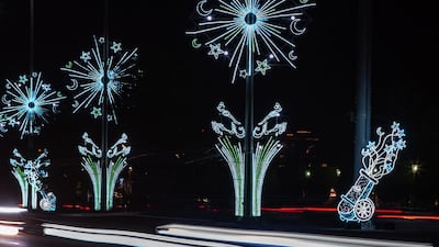 The safety of pedestrians and the environment were taken into consideration before the decorations were hung. Victor Besa / The National