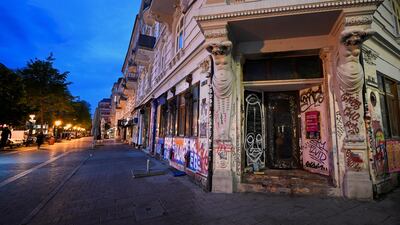 General view of the "Schulterblatt" street during a lockdown in Hamburg, Germany. Reuters