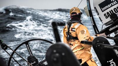 Roiling seas are what Roberto Bermudez and his shipmates will be expecting across the Southern Ocean as Azzam crosses from Auckland, New Zealand to Itajai, Brazil. Matt Knighton / Abu Dhabi Ocean Racing