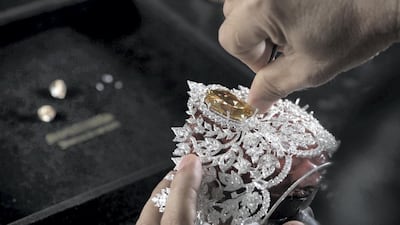 The crown has an intricate design of gold vines, petals and leaves. Photo: Mouawad