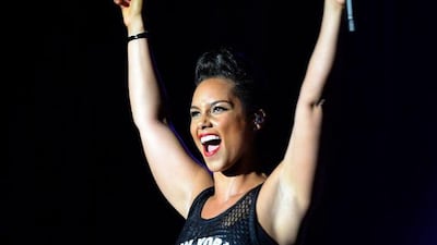 US singer Alicia Keys performs during the 13th music festival Mawazine in Rabat on June 7, 2014. AFP