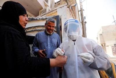 Coronavirus testing in Sadr City, Baghdad, on 21, 2020. Reuters