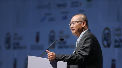 Dr Steve Lai from the Regional Institute of Environmental Technology addressed the Abu Dhabi Quality Forum at St Regis in Abu Dhabi on April 27, 2014. Delores Johnson / The National