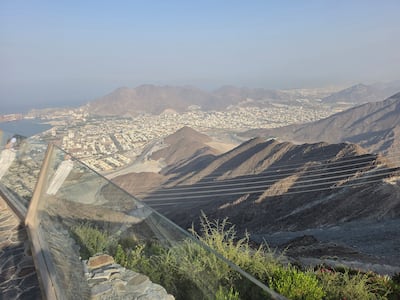 The view from Cloud Lounge at Al Suhub Rest House in Khor Fakkan. Photo: Katy Gillett / The National