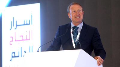 Mark Thompson spoke at the 10th annual International Network of Small and Medium Entreprises on Yas Island this week. Sammy Dallal / The National