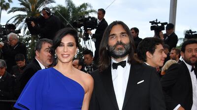Nadine Labaki and Khaled Mouzanar attend the screening of 'A Hidden Life' during the Cannes Film Festival on May 19, 2019. Getty Images