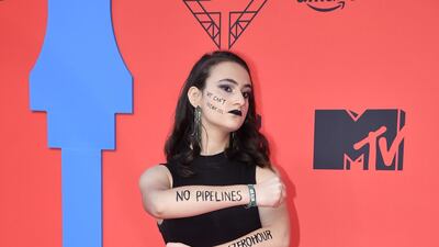 Jamie Margolin attends the MTV EMAs 2019 on November 3, 2019 in Seville, Spain. EPA